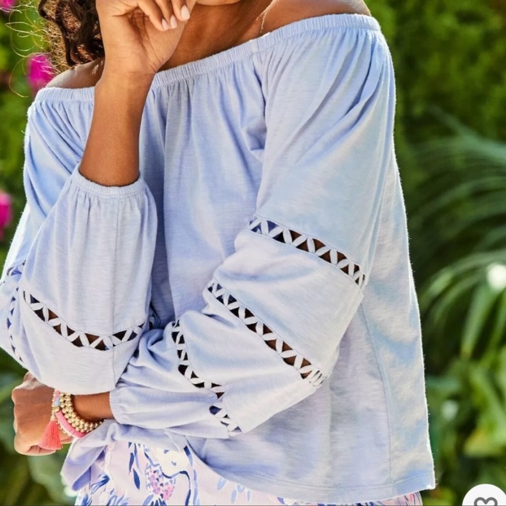 Lilly Pulitzer Katt Top in Periwinkle Purple - Picture 4 of 4